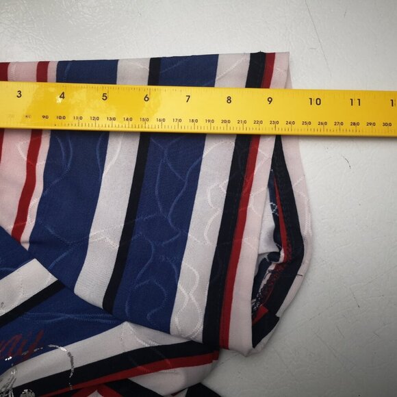 Unbranded Ladies Size XL Navy White Red w/ Silver Tone Chain Top - Picture 10 of 10